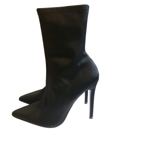 Asos Design Boots Women's Size 9.5M Black Esmerelda High Heeled Sock Stretch - Picture 11 of 11